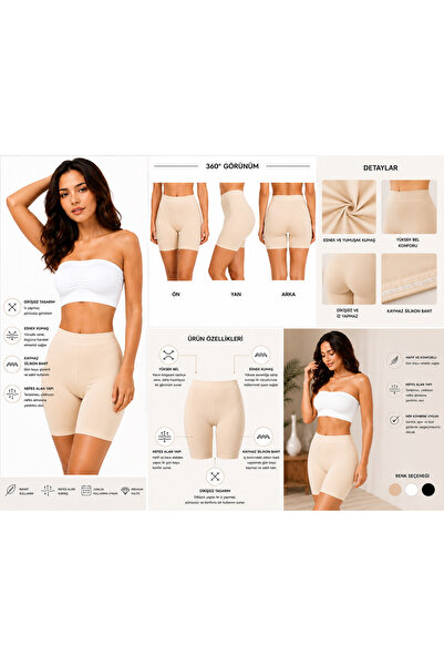 AV ANZAV 1574 Women's Seamless Mid-Waist Stretch Shorts -Boxer -Leggings Shor...