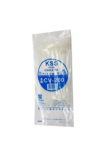 CV رباط كابل نايلون أبيض KSS مقاس 200-203 مم صنع في تايوان