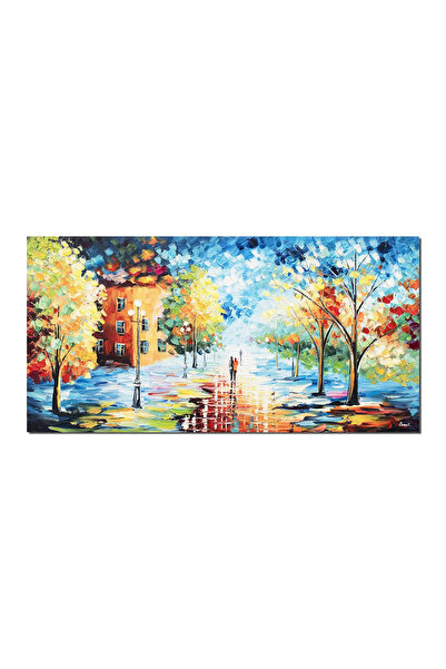 artnova Tablou indragostiti pictat manual dormitor, living, Plimbare in doi, ...