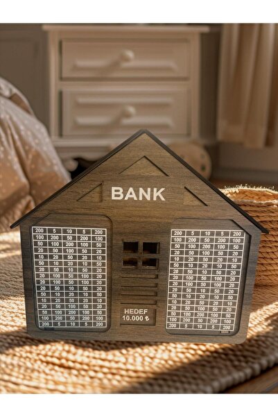Tuvalia Piggy Bank - Wooden Money Saving Goal Box - Gift Items Wooden