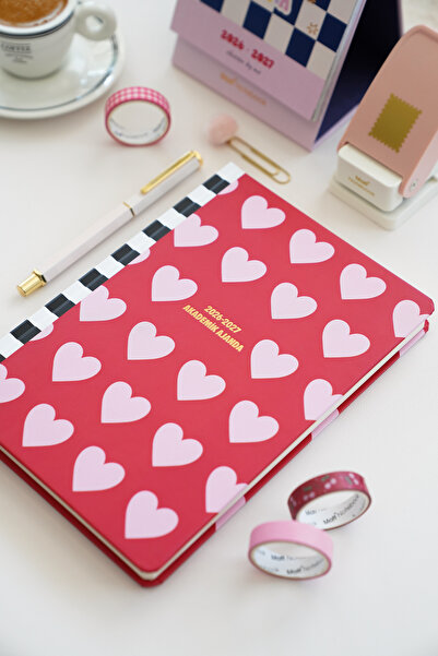 Matt Notebook 2026-2027 A5 Academic Agenda 15X21 cm - 17 Months Heart