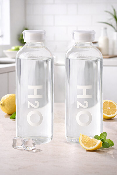 Tohana H2o Borosilikat Cam Matara Suluk 1 Litre x 2 Adet ( Beyaz )
