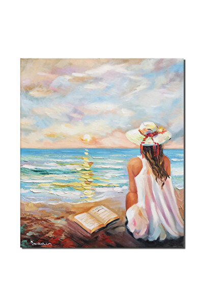 artnova Ръчно рисувана картина, Приказен пейзаж край морето, 60x50см, маслени...