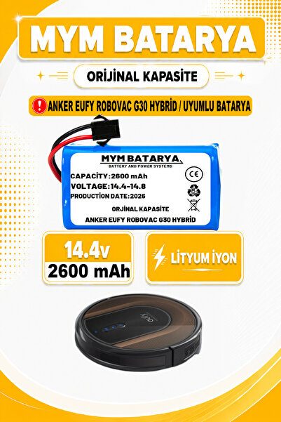 MYM BATARYA Anker Eufy Robovac G30 Hybrid Uyumlu Akıllı Robot Süpürge Batarya...