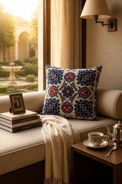 Bella Home Premium Goblen Embroidery Cushion Cover 40 cm X 40 cm - 1 Piece