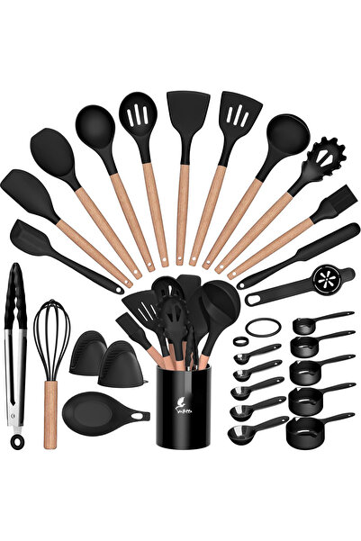 Empressco Silicone Kitchen Spatula Set 28 Pieces, Heat Resistant and Fireproo...