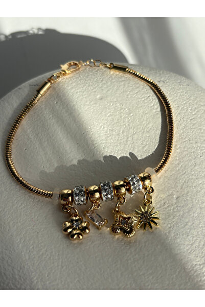 BHR AKSESUAR Gold Color Charm Bracelet