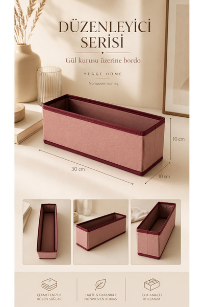YEGGE 30X10Cm Drawer and Closet Organizer, Scarf Organizer, Foldable Sock and...