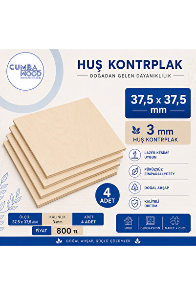 huş kontrplakk HUŞ KONTRPLAK 4LÜ SET HOBİ DEK. 3mm