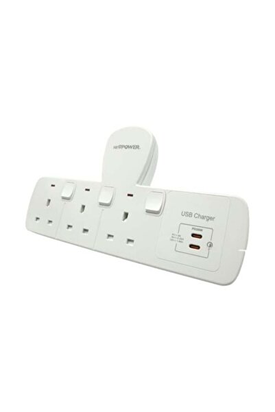 NEWPOWER1 3-Outlet 13 Amp Wall Socket with 2 Type-C Fast Charging Ports 10903...