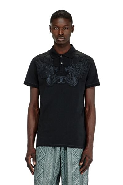 Diesel SİYAH ERKEK T-PHEN NAKIŞLI POLO T-SHIRT