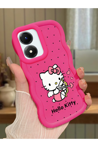 Hontinga Vivo Y02S Compatible Case Camera Protector Red Silicone Couple Phone...