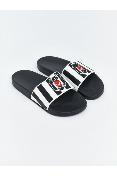 LC Waikiki Lcw Steps Black and White Boys' Printed Slippers