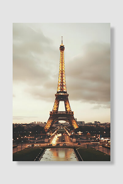 Luna Marissa Eyfel Kulesi Poster Işıklı Kule Akşam Şehir Manzarası Paris Duva...