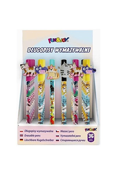 Titanum Pix Zwierzaki, erasabil, varf 0,7 mm, cu topper animal, Albastru, 36 buc