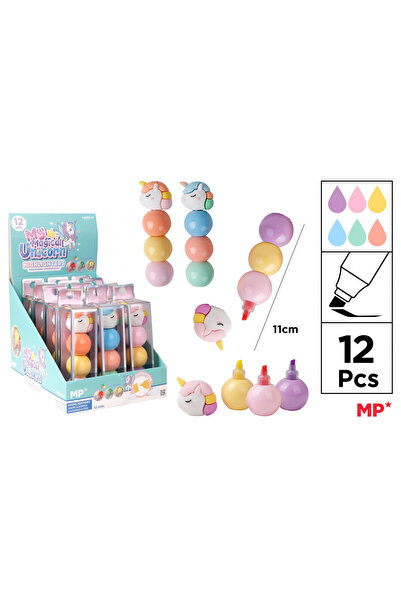OEM Set markere colorate cu unicorni, 6 culori, 3 modele, 12 bucati