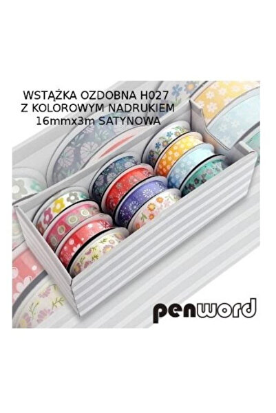 OEM Panglica satinata cu imprimeu Penword H027, 16 mm x 3 m pe rola, imprimeu...