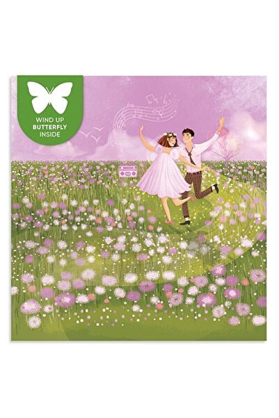 Cozywood Felicitare patrata Cozywood, cu fluture zburator, pentru nunta, mult...