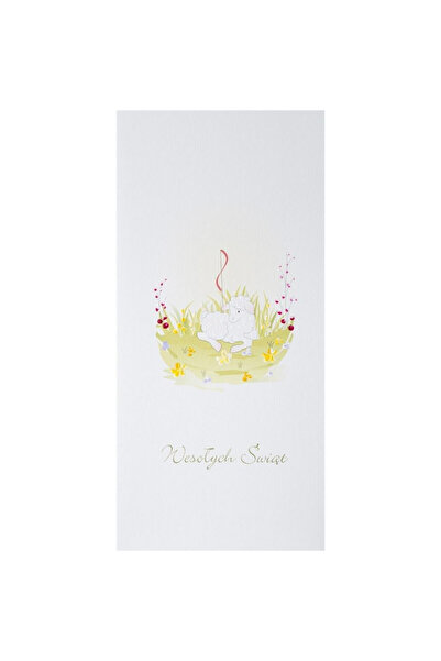 MAK Felicitare de Paste (karnet) DL, pictata manual, embosata, cu miel, Multi...