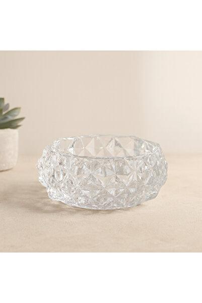 Generic Brand Scrumieră rotundă din sticlă 12,8 cm (Cristal de diamant)