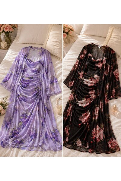 Ahd Elegant Women's Set Comes in a Package of Two Sets in Black and Lavender ...