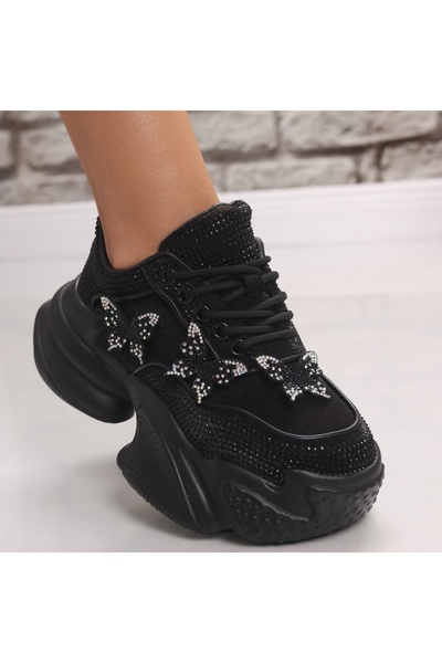 Botinelli Pantofi sport de damă, negri, din material textil, Caris, 39