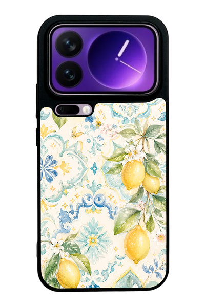 Spoyi حافظة هاتف Xiaomi 17 Pro Max ذات تصميم لامع من Azure Lemon Garden
