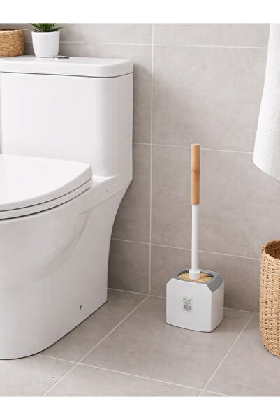 Vichy Ahşap Saplı Köşeli Tuvalet Fırçası ve Standı – Modern, Açık Hazneli WC ...