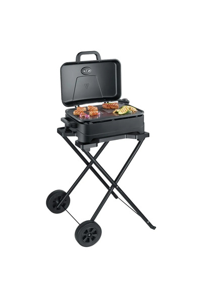 Severin Grătar electric de grădină cu roți, Severin, 45x30 cm, 2300 W, negru