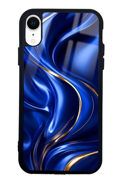 Spoyi حافظة هاتف آيفون XR بتصميم رويال سافاير فلو لامعة