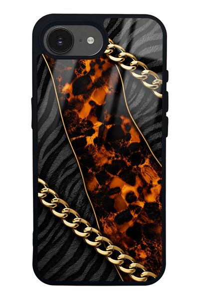 Spoyi iPhone 16E Golden Eclipse Design Glossy Phone Case