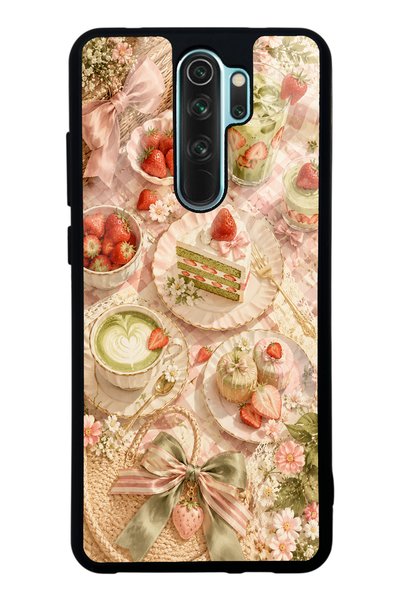 Spoyi حافظة هاتف لامعة بتصميم فراولة ماتشا لهاتف Xiaomi Redmi Note 8 Pro