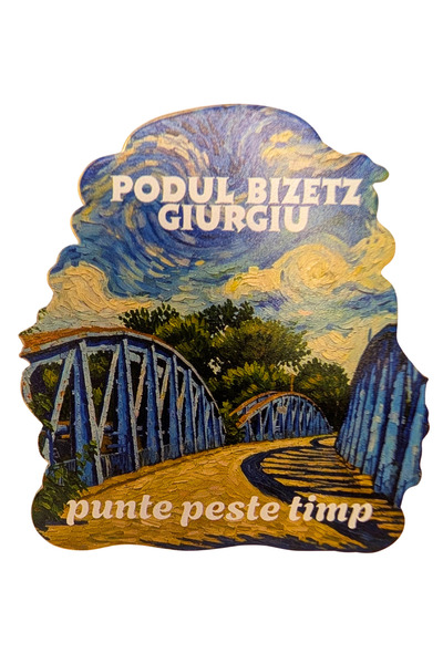 Danube souvenirs Magnet de frigider din metal 7 cm – Podul Bizetz Giurgiu – S...
