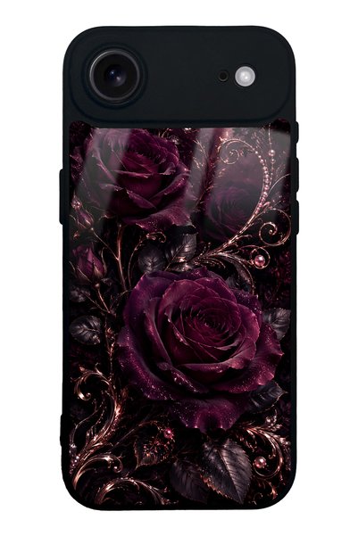Spoyi حافظة هاتف لامعة بتصميم iPhone 17 Air Moonlit Burgundy Rose