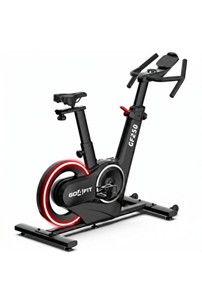 GO4FIT Bicicleta Spinning Electromagnetica, Model GF250, Volanta 12 kg, 32 Tr...