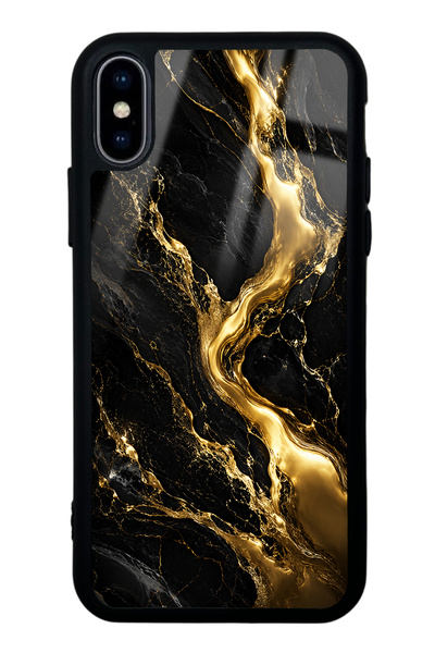 Spoyi iPhone X Obsidian Gold Flow Design Glossy Phone Case