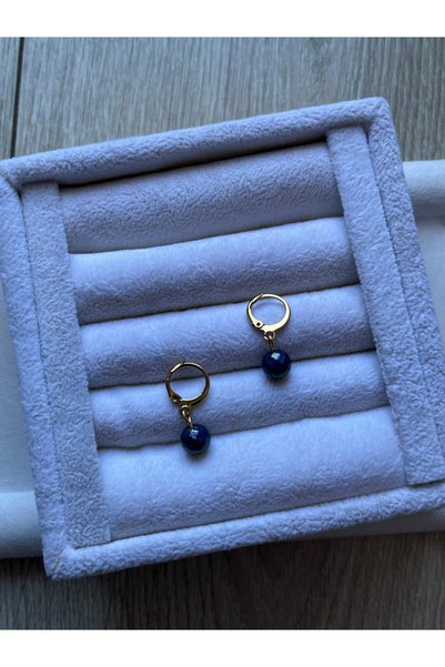 Pel Design Thermal His Stone Gold Color Steel Hoop Earrings Handmade