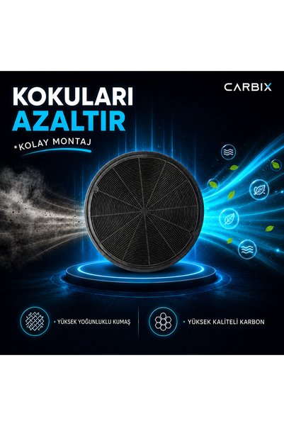 CARBIX EFF62 6532971 DKF14-1 Uyumlu 2’li Aktif Karbon Davlumbaz Filtresi