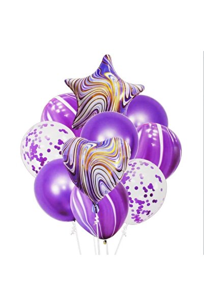 Baloane Vesele Set Baloane Premium Mov Marble SET265-11