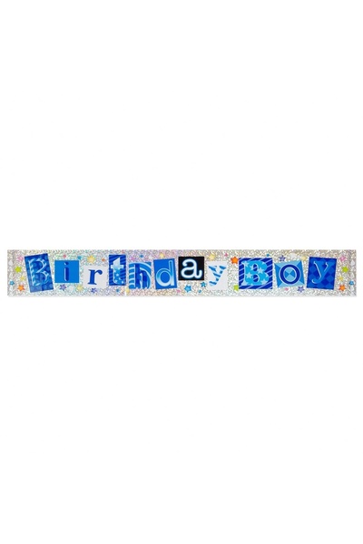 Baloane Vesele Banner holografic Birthday Boy ACC39