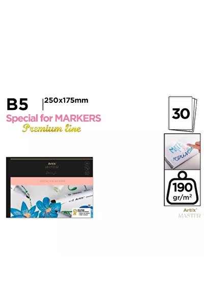Artix Bloc desen marker B5 Spira 30 coli 190gr-M2 PB317
