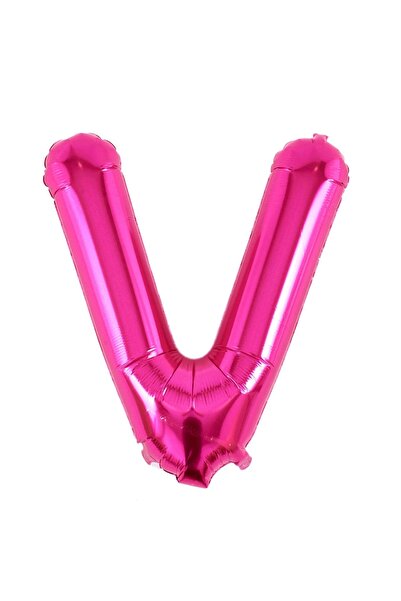 Baloane Vesele Balon Folie Litera V Roz 40 cm LTR7-V