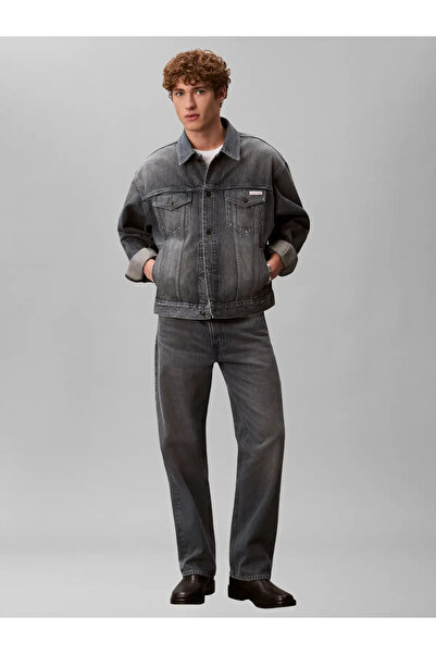Calvin Klein 90S Blue Ash Stone T, Sco, S Men's Gray Denim Jacket