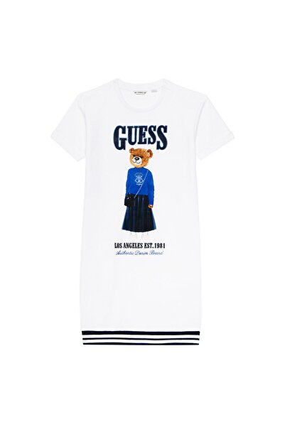 Guess Rochie de zi cu zi pentru fete J6RK11KAD74 Albă