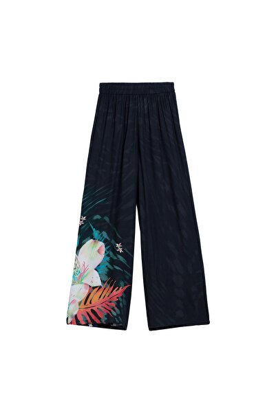 Desigual Pantaloni de damă din material textil 26SWPW52 Negru