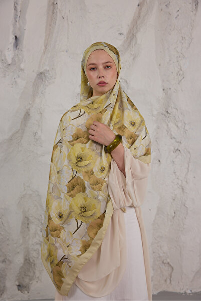 Mira İpek Summer Garden Series Patterned Cotton Soft Shawl Women's Colorful S...