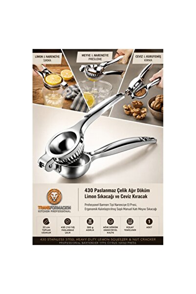 Empressco Stainless Steel Lemon Squeezer and Walnut Cracker Set