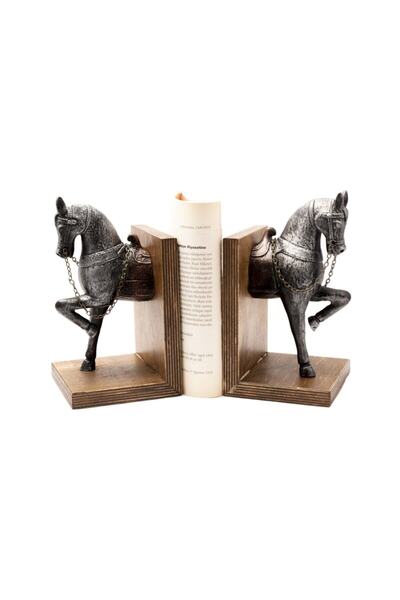 MAY HOME Dekoroatif At Figürü Biblo Kitap Tutucu