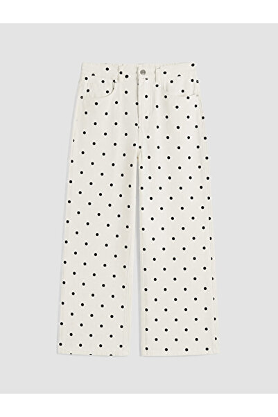 LC Waikiki Polka Dot Straight Fit Women's Jean Trousers for Style Enthusiasts...