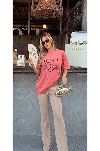 DENİKK Trend Oversize Washed Vintage Effect Retro Short Sleeve T-Shirt